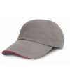 RC24P Low Profile Heavy Brushed Cotton Cap With Sandwich Peak Grey / Red colour image